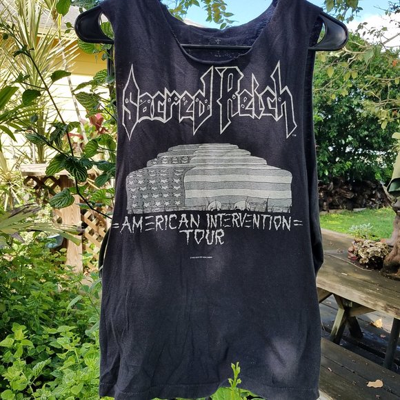 🎸Vintage 1989 Sacred Reich Concert Tee - American Intervention Tour 1989 (L)🎸 - Picture 1 of 5